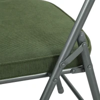 HOMCOM Conjunto de 2 cadeiras dobráveis para sala de jantar portáteis com assentos e encostos acolchoados em veludo cotelê verde(m-7)