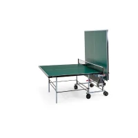 Table tennis de table - SPONETA - S3-46 e - Pliable - Usage extérieur - Filet + rangements + 4 roues doubles pivotantes - Gris/vert(m-2)