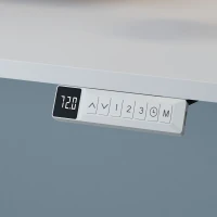 HOMCOM Secretária Elétrica Sentar e Levantar 140 x 80 cm, Secretária de Canto com Ecrã LCD, Altura Ajustável, 3 Memórias, Branco(m-6)
