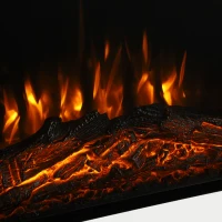 HOMCOM Lareira Elétrica 1800 W, Efeito Chama 3D Realista, com Manto e Prateleira, 5 Níveis de Luminosidade, Branco(m-6)