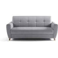 Canapé convertible express 3 places SKY - Tissu Gris - matelas 14cm - 192 x 100 x 88 cm(m-2)