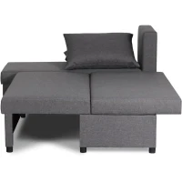 Canapé d'angle réversible – Tissu Gris – L 192 x P 143 x H 79 cm – JOSS - Fabriqué en Ukraine(m-4)