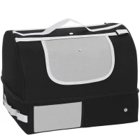 PawHut Caixa sanitária portátil para viagens com zíper & tampa, caixa sanitária dobrável para viagem, para uso interno & externo, Preto(m-1)