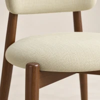 HOMCOM Juego de 2 Sillas para Comedor, Sillas de Cocina en Chenilla con Respaldo Curvado, Asiento Acolchado, Beige(m-8)