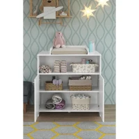 Chambre bébé Duo : Lit 70 x 140 cm + Commode a langer NIKO - Blanc - TREND TEAM(m-6)