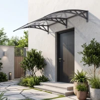 Outsunny Türvordach, Außendach aus Polycarbonat und robustem Aluminium 196x75cm, transparent(m-6)
