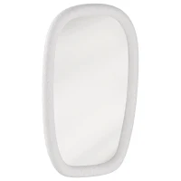 HOMCOM Espejo de Pared Irregular 60 cm, Espejo de Baño con Vidrio Templado y Marco Efecto Piedra, Blanco(m-1)