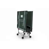 Table tennis de table - SPONETA - S3-46 e - Pliable - Usage extérieur - Filet + rangements + 4 roues doubles pivotantes - Gris/vert(m-4)