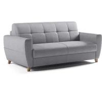 Canapé convertible express 3 places SKY - Tissu Gris - matelas 14cm - 192 x 100 x 88 cm(m-3)