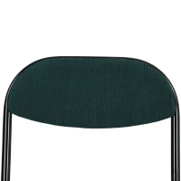 HOMCOM Conjunto de 2 cadeiras dobráveis para sala de jantar portáteis com assentos e encostos acolchoados em veludo canelado azul(m-9)