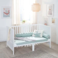 Lit bébé évolutif - 70 x 140 cm - EASY SLEEP - Blanc laqué(m-3)
