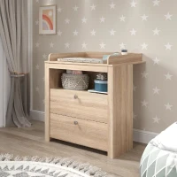 Chambre bébé Duo : Lit 70 x 140 cm + Commode a langer OLIVIA - Chene - TREND TEAM(m-5)
