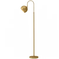 HOMCOM Lâmpada de Chão Moderna 40W E27, Haste Ajustável em Altura, Abajur Orientável, Interruptor de Pedal, Ouro(m-7)