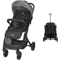 NANIA - Poussette combinée 2-en-1 avec siege auto Rimini + base isofix - MYLA - 4 roues - Noir(m-2)