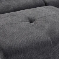 HOMCOM Sofá Esquinero Modular 3 Plazas con Puf de Chenilla, Sofá Comprimido 300 cm con Asiento Profundo, 3 Cojines, Gris(m-9)