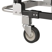 HOMCOM Carrinho Dobrável 2 em 1 Extensível 220KG Dobra Plana Carrinho Plataforma Aço Alça Regulável Rodas 360° 112x41x92cm Preto(m-6)