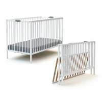 Lit bébé pliant - 60 x 120 cm - WEBABY - FLEX - Blanc(m-3)