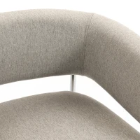 HOMCOM Sillón de salón, Sillón auxiliar acolchado en tejido aspecto lino, Respaldo curvado y reposabrazos, Estilo moderno, Marrón(m-8)