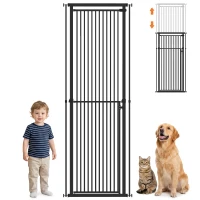 PawHut Barrière de Sécurité Extensible pour Chiens Haute 112-200cm, Espacement Étroit 3.5cm, pour Escaliers et Portes, Noir(m-6)