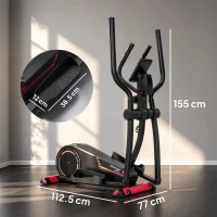 SPORTNOW Bicicletă eliptică pentru apartament, rezistență reglabilă în 16 trepte, Bluetooth, compatibilă cu aplicații(m-3)