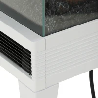HOMCOM Chimenea Eléctrica 1000/2000W Calentador de Chimenea con Llama LED Ajustable hasta 15-20 m² 40,5x20x62 cm Blanco(m-10)