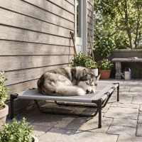 PawHut Pat Înalt pentru Câini Mari Pat pentru Câini cu Zonă din Plasă Respirabilă și Geantă 122x92x23 cm Gri deschis(m-5)