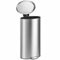 HOMCOM Coș de gunoi cu capac Soft-Close Treteimer cu coș interior detașabil 30L Argintiu(m-7)