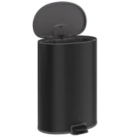 HOMCOM Coș de gunoi cu pedală 40 L pentru bucătărie cu capac soft-close și funcție de menținere deschisă, coș interior detașabil, oțel inoxidabil, negru(m-7)