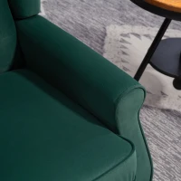 HOMCOM Wingback Accent Chair, Retro Upholstered Button Tufted Occasional Chair for Living Room and Bedroom, Green(m-10)