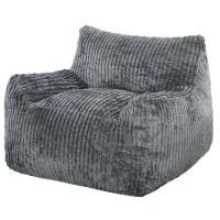 HOMCOM Fotoliu de podea pentru adulți, lounge Cloud mare fără cadru, cu suport pentru spate și brațe, fără montaj, Gri(m-8)