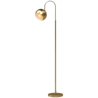 HOMCOM Lampadar pentru Living, Lampă de Podea Modernă 40W, Soclu E27, Înălțime Reglabilă, Abajur Orientabil, Auriu(m-8)