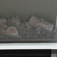 HOMCOM Chimenea Eléctrica 1000/2000W Calentador de Chimenea con Llama LED Ajustable hasta 15-20 m² 40,5x20x62 cm Blanco(m-11)