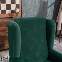 HOMCOM Wingback Accent Chair, Retro Upholstered Button Tufted Occasional Chair for Living Room and Bedroom, Green(m-11)