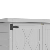 Outsunny Abri de jardin armoire de jardin 3 étagères 2 portes toit en tôle galvanisé étanche bois massif 75 x 40 x 90 cm gris(m-11)