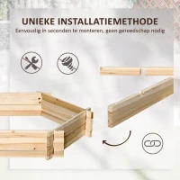 Outsunny verhoogd bed zeshoekige DIY plantenbak planter gemaakt van hout natuurlijk(m-5)