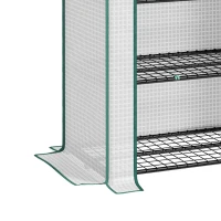 Outsunny Serre de jardin Serre 5 niveaux avec 1 porte enroulable, Bâche en PE Renforcée Résistante dim. 90L x 49l x 193H cm(m-13)