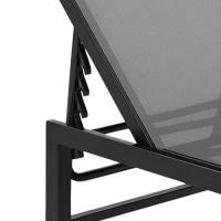 Outsunny Set of Two Reclining Sun Loungers - Grey(m-12)