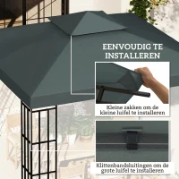 Vervangend dak voor metalen tuinpaviljoen paviljoen partytent tuintent 3x3(m-5)