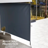 Outsunny Klemmluifel met Handkruk Hoogteverstelbaar Knikarmluifel Luifel Zonder Boren 350 cm Breed Donkergrijs(m-9)