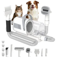 PawHut Blas- und Haartrockner für Hunde, 8 in 1 Pflegeset 1100 W, 40-65 °C, 10000 Pa, 65 m/s, 1.7 L, 3 Düsen(m-8)