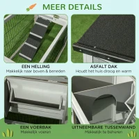 PawHut Kleine Dierenverblijf met Buitenren Caviaverblijf Grijze Open Ruimte(m-7)