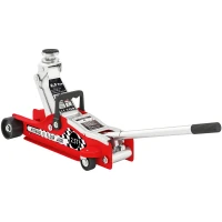 HOMCOM Macaco Hidráulico para Carro 2,5 T, Altura de Elevação 80-360 mm, Baixo Perfil, com Rodas e Pega Superior, para Automóvel e SUV(m-1)