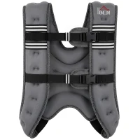 HOMCOM 10KG Weighted Vest, Running Weight Vest with Adjustable Strap, Convenient Pocket and Reflective Strips for Men and Women(m-1)