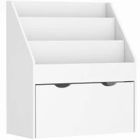 AIYAPLAY Estante de Brinquedos com 3 Compartimentos Gaveta com Rodas para Quarto Sala de Jogos 62,5x30x70 cm Branco(m-1)