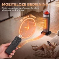 HOMCOM Keramische ventilatorkachel 2000W met thermostaat en afstandsbediening, zwart(m-6)