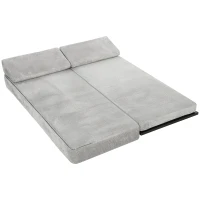 HOMCOM Canapé‑lit 3 places convertible 4 en 1, 2 coussins d'accoudoir, chenille, pieds en acier, 193x82x58 cm, Gris(m-1)