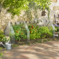 Outsunny Serra da Giardino a Tunnel in PE con Bordi Allungati e Porte a Cerniera, 270x90x90 cm, Bianco(m-9)
