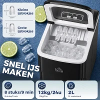 HOMCOM ijsblokjesmachine 12kg/24u(m-4)
