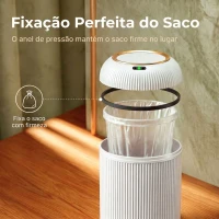HOMCOM Caixote do Lixo Automático 10 L para Cozinha com Sensor Infravermelho, Fecho Suave e Anti-impressões, Branco(m-7)