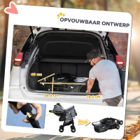 PawHut hondenbuggy, opvouwbare hondenwagen, hondenbuggy met kussen, kinderwagen voor katten(m-5)